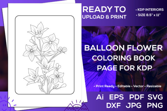 Balloon Flower Coloring Pages Graphics