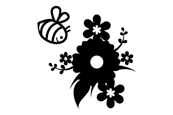 Bee Pollinating Flowers Silhouette: Nature Crafts Done Right