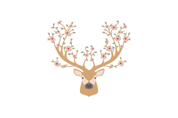 Deer Head with Flowers: Crafts & Animals Design Asset Review