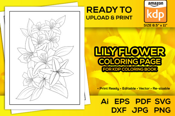 Easter Lily Flower Coloring Pages Graphics
