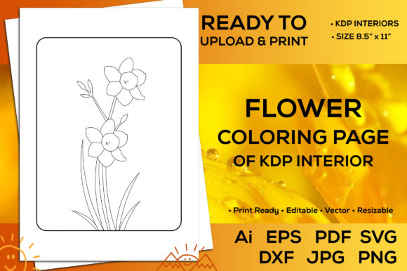 Flower Coloring Pages Graphics for Real Publishing