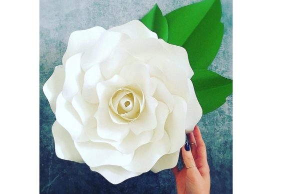 Gardenia Rose Giant Paper Flower Templates: 3D SVG for Elegant Paper Flowers