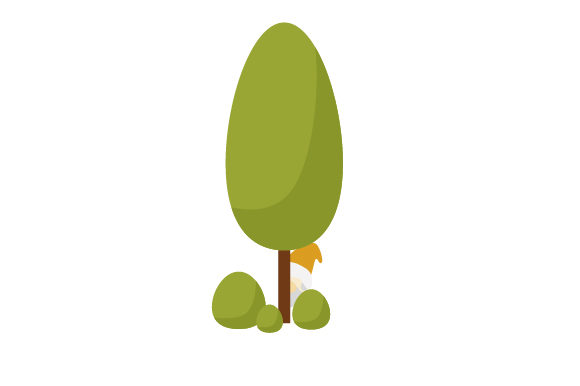 Gnome Hiding Behind Flowers: Kids Crafts Design Asset