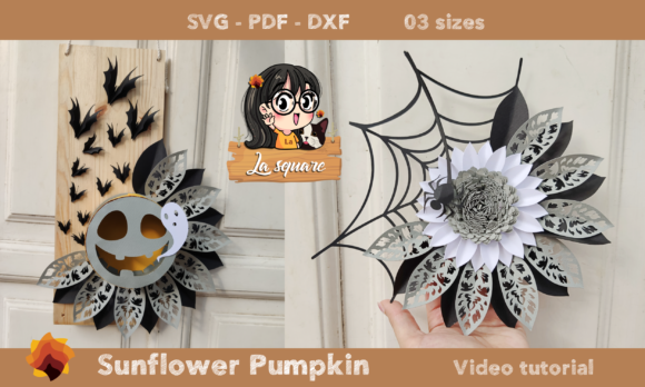 Halloween Paper Flower Pumpkin Treatbox: 3D SVG & Paper Flowers