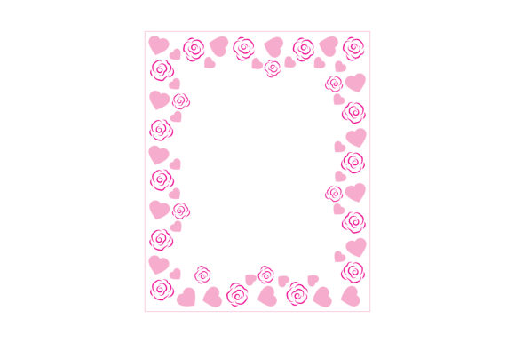 Hearts and Flowers Border for Crafts & Valentine’s Day
