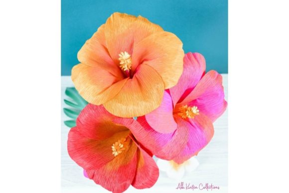 Hibiscus Crepe Paper Flower Templates: 3D SVG for Paper Flowers