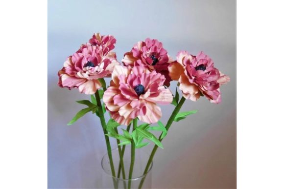 Japanese Ranunculus Paper Flower Templates: 3D SVG & Paper Flowers