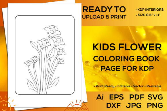 Kids Flower Coloring Book Pages: Graphics for KDP Interiors
