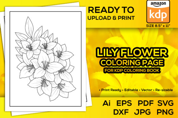 Madonna Lily Flower Coloring Pages Graphics