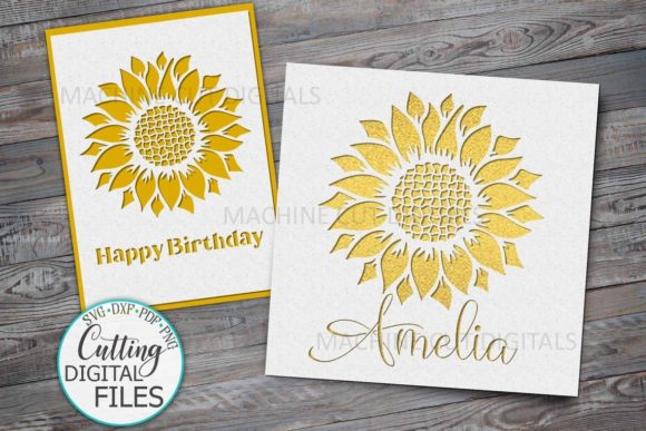 Pop Up Sunflower Birthday Card SVG for Laser Cutting & Cards