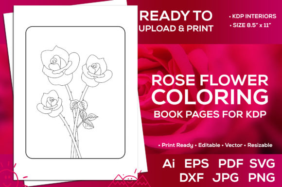 Rose Flower Coloring Pages Graphics
