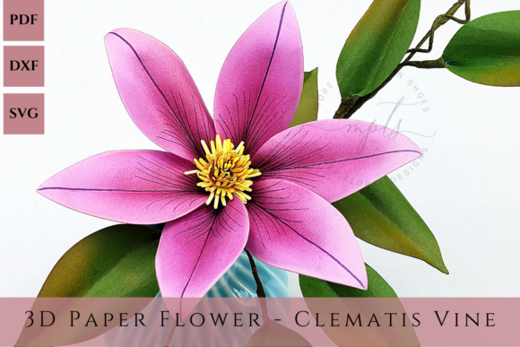 The Clematis Flower – 3D SVG Paper Flowers