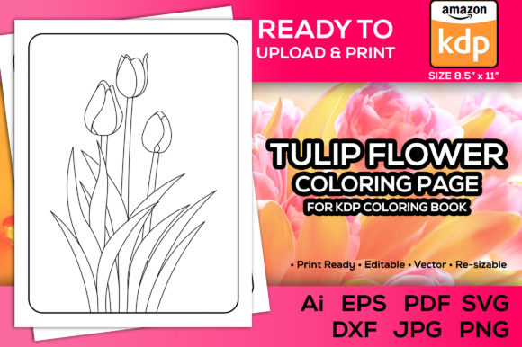 Tulip Flower Coloring Pages Graphics