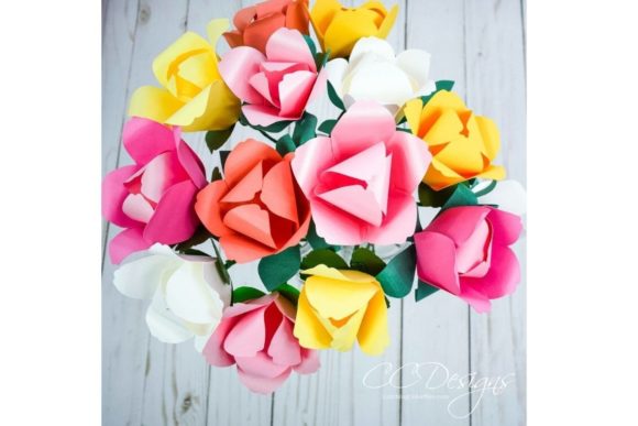 Tulip Paper Flower Templates: 3D SVG for Branding