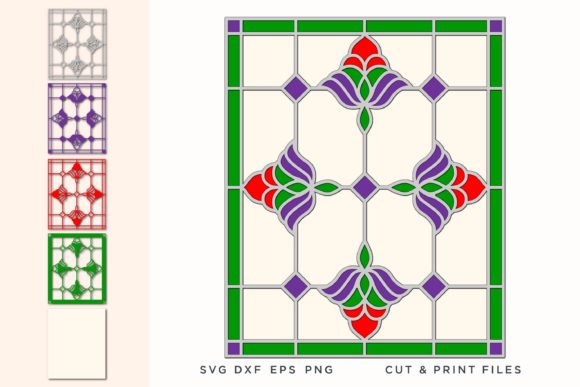 Wall Art 3D: Flowers, Stained Glass — 3D SVG Shapes