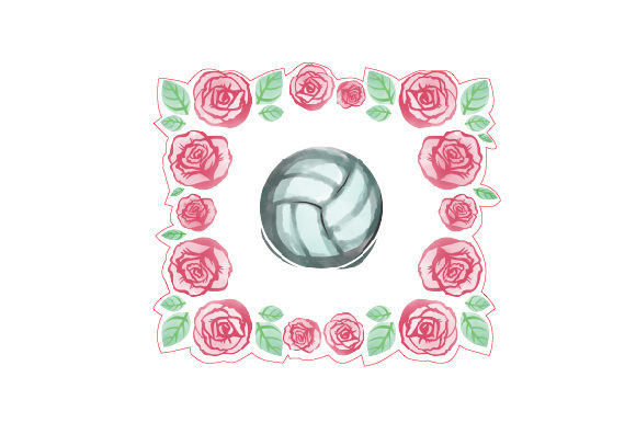 Watercolor Volleyball with Border of Roses: A Crafts & Designs Review
