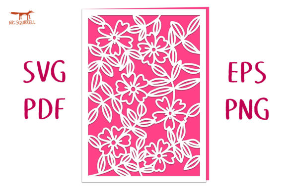 Wild Roses Greetings Card SVG Cut File for Laser Cutting & Cards